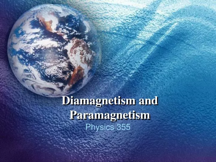 diamagnetism and paramagnetism n.