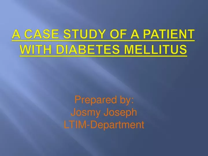 presentation of diabetic patient