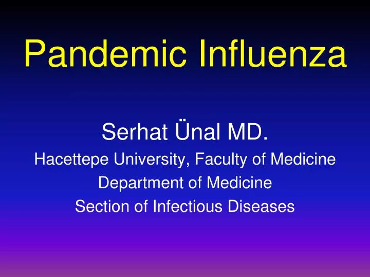 pandemic influenza n.