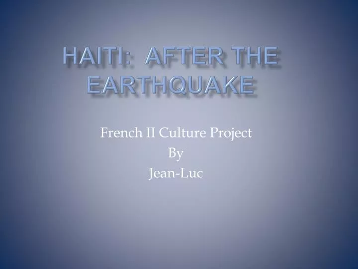 haiti after the earthquake n.