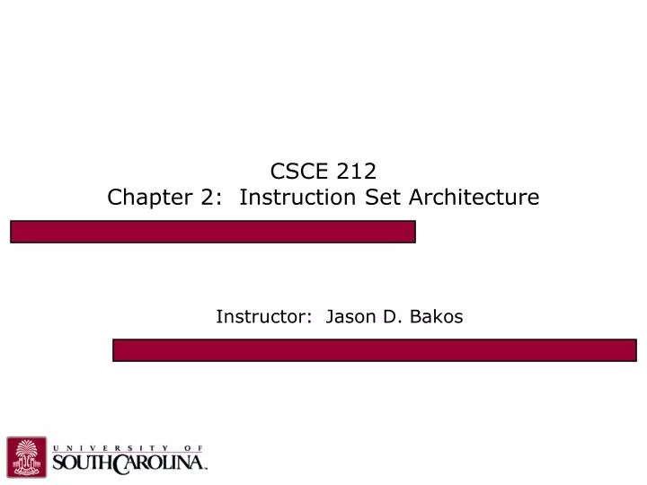 csce 212 chapter 2 instruction set architecture n.