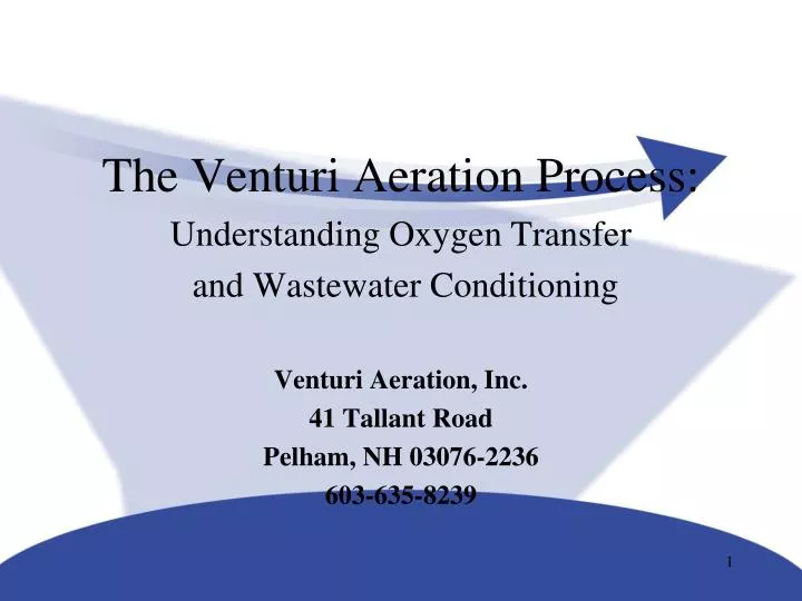 the venturi aeration process n.