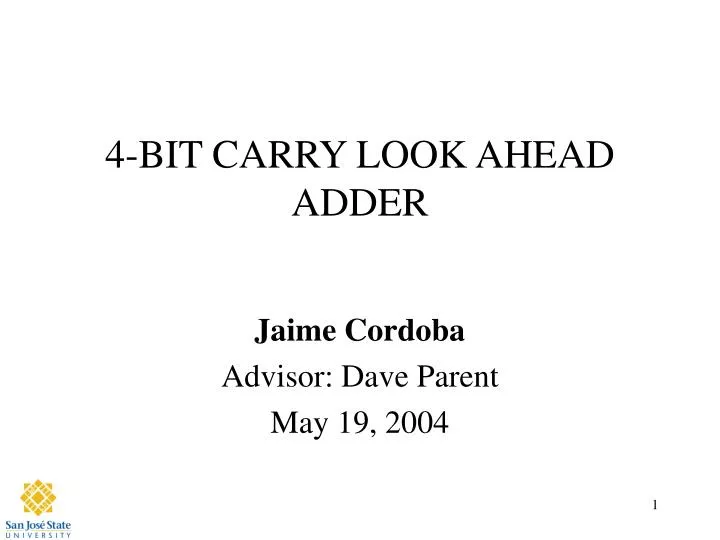 4 bit carry look ahead adder n.