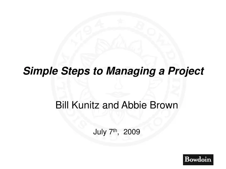 simple steps to managing a project n.
