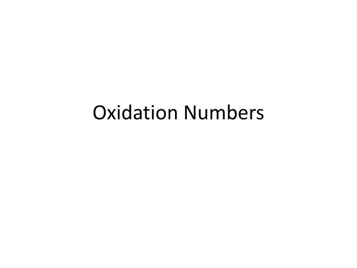 oxidation numbers n.
