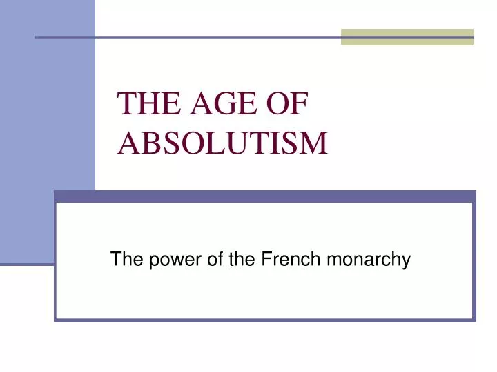 Age Of Absolutism Analysis