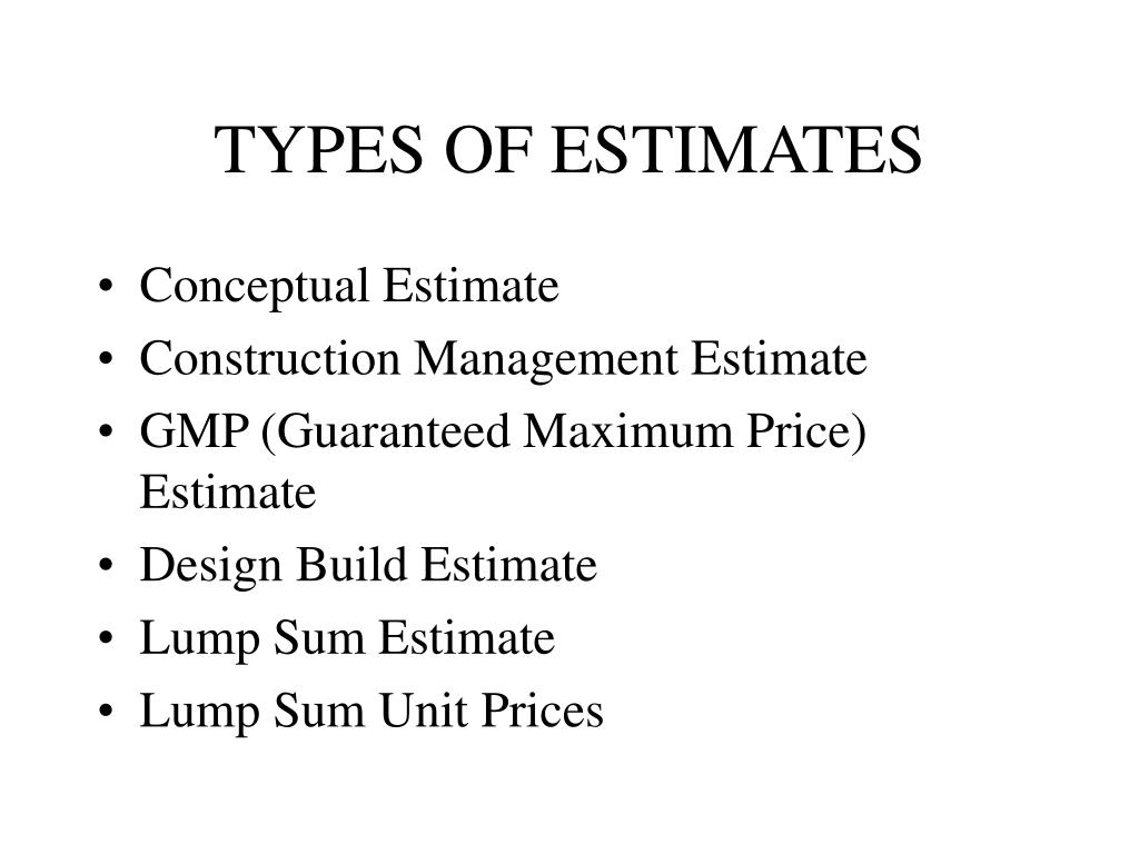 PPT - ESTIMATING PowerPoint Presentation, free download - ID:144597