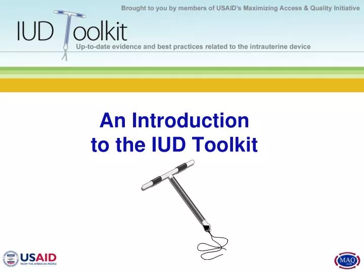 an introduction to the iud toolkit n.
