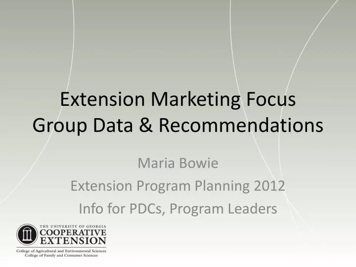 extension marketing focus group data recommendations n.