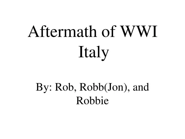 aftermath of wwi italy n.