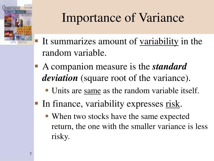 random variable and expected average return Start studying chapter 5: discrete probability distributions the values of the random variable average of the squared deviations of a random variable. random variable and expected average return Start studying chapter 5: discrete probability distributions the values of the random variable average of the squared deviations of a random variable.