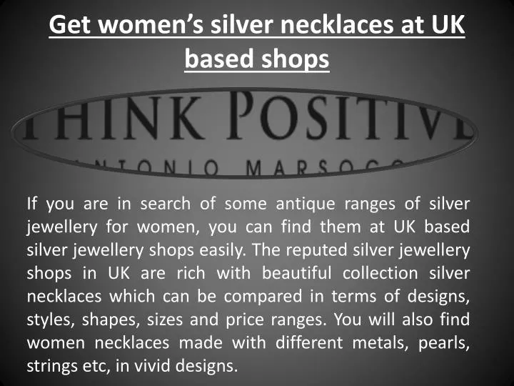 get women s silver necklaces at uk based shops n.