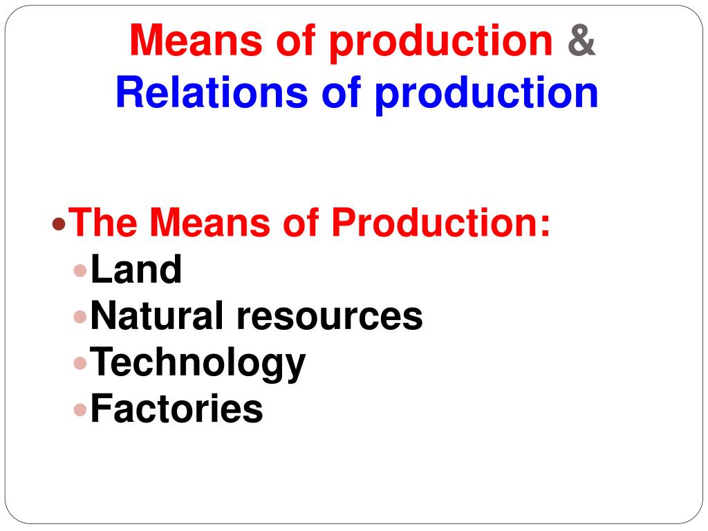 means of production marx definition