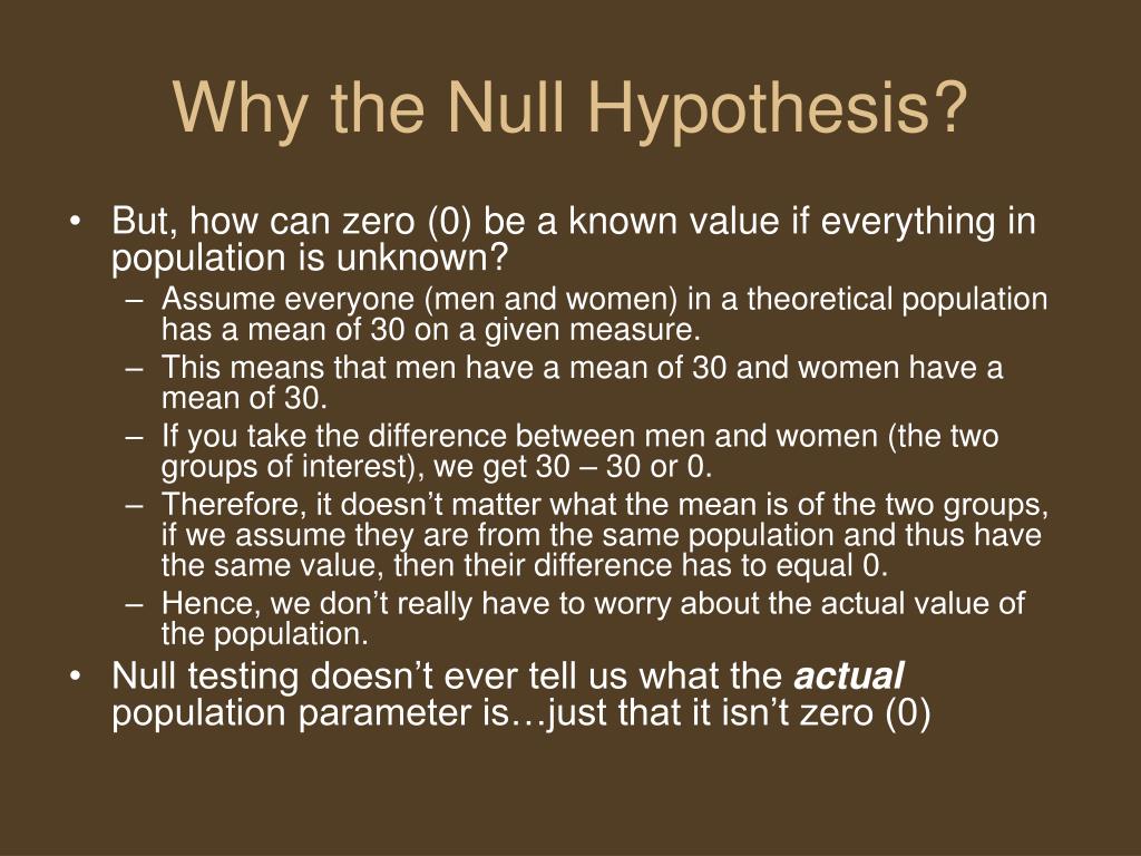 why do a null hypothesis test
