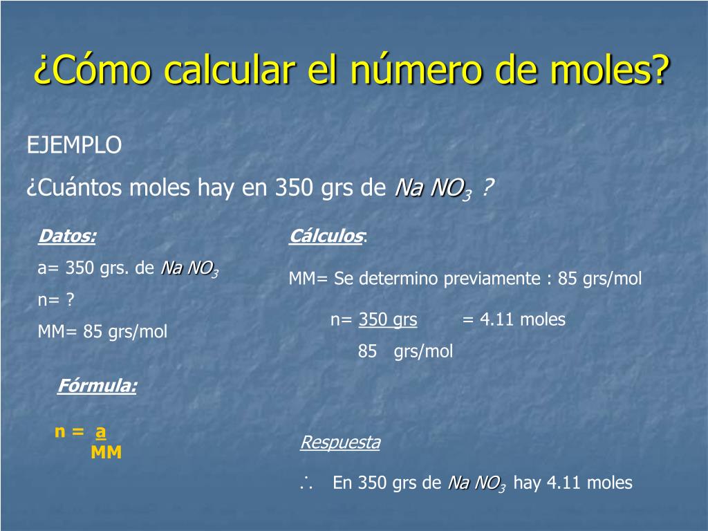 PPT - CALCULO DE MOLES PowerPoint Presentation, free download - ID:1448290