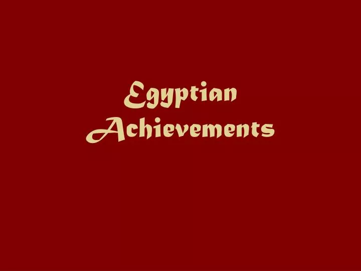 egyptian achievements n.