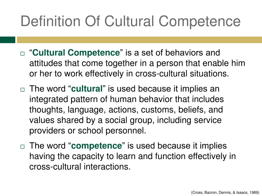 Cultural Competency Definition