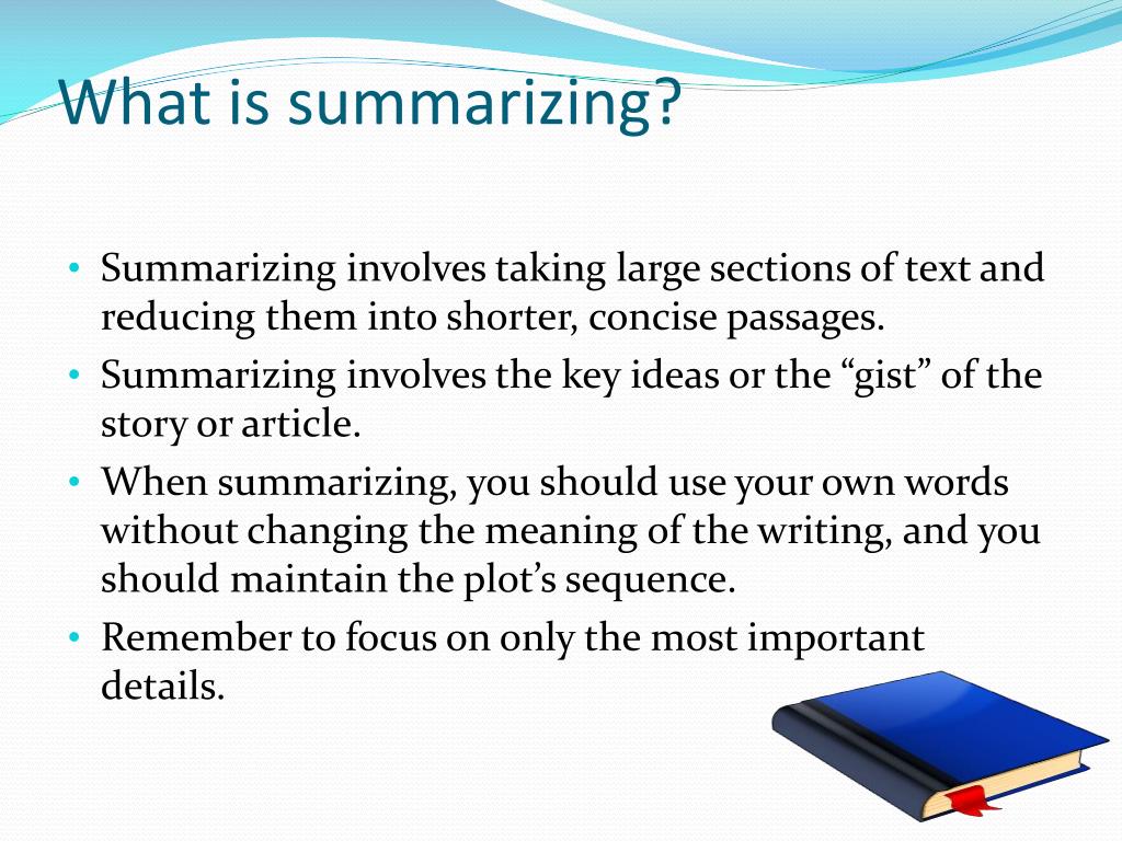 essay on summarizing