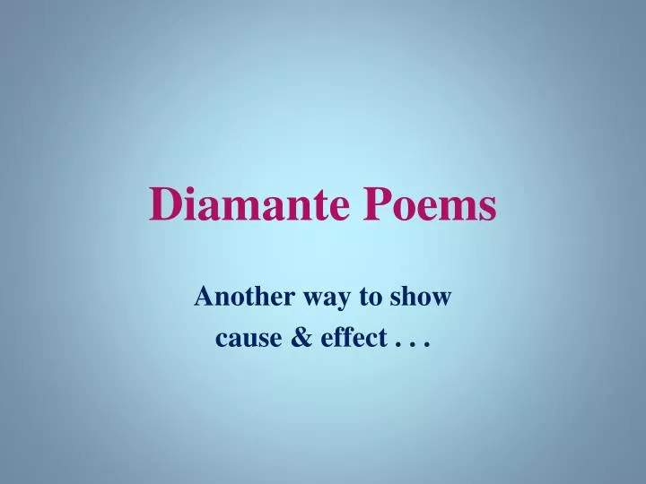 diamante poems n.
