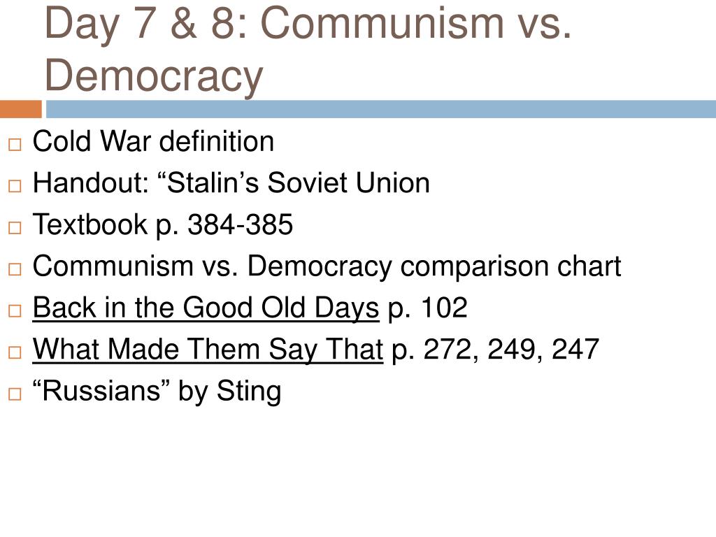 Democracy Vs Communism Chart