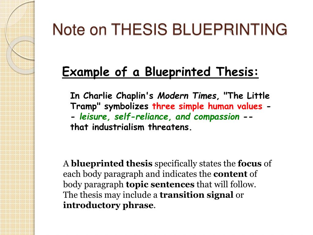 blue printed thesis statement