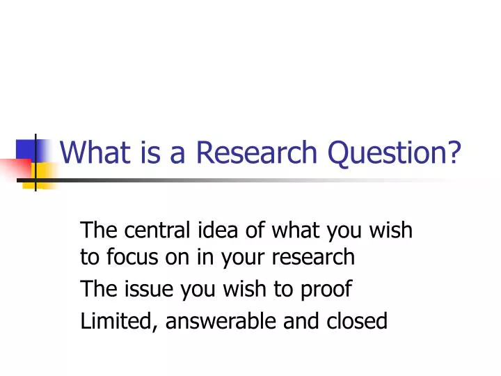 what is research questions for