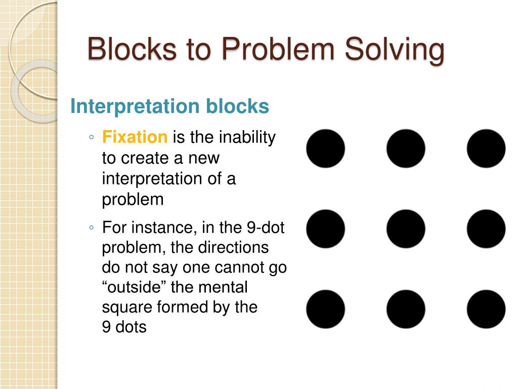 cognitive blocks in problem solving