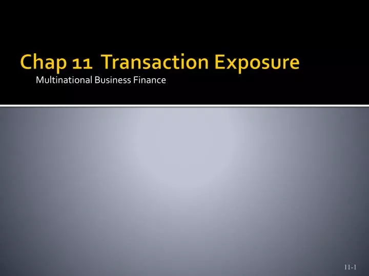 chap 11 transaction exposure n.