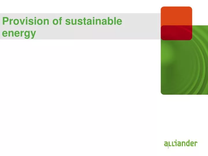 provision of sustainable energy n.