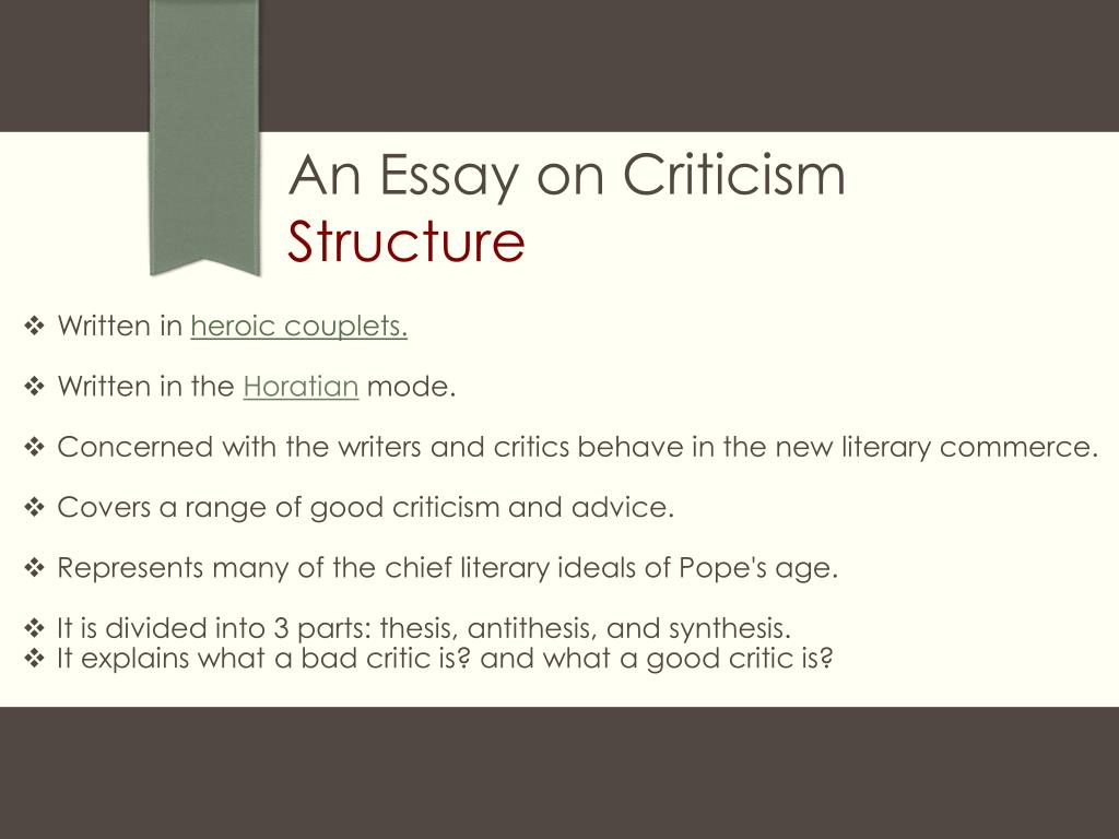 essay on criticism is good