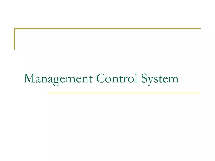 managerial control system