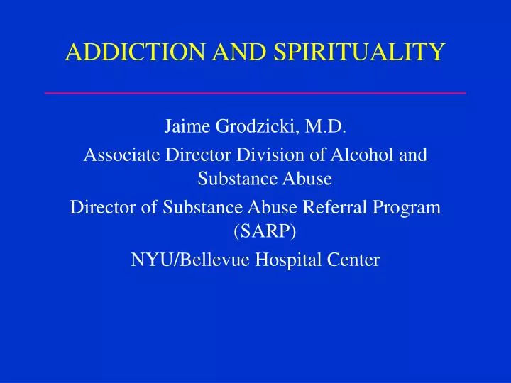addiction and spirituality n.