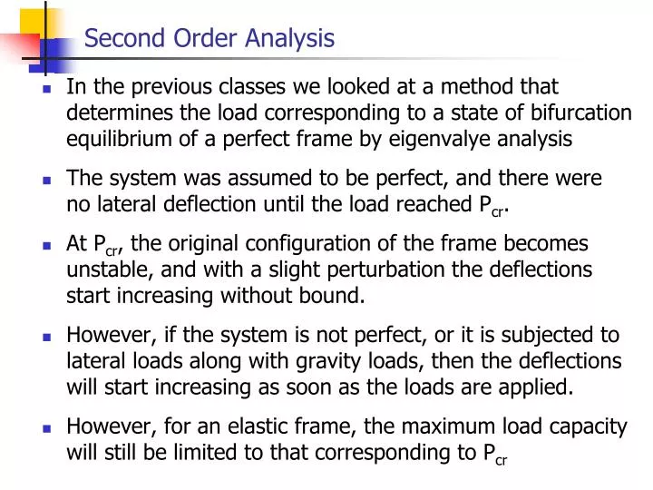 second order analysis n.