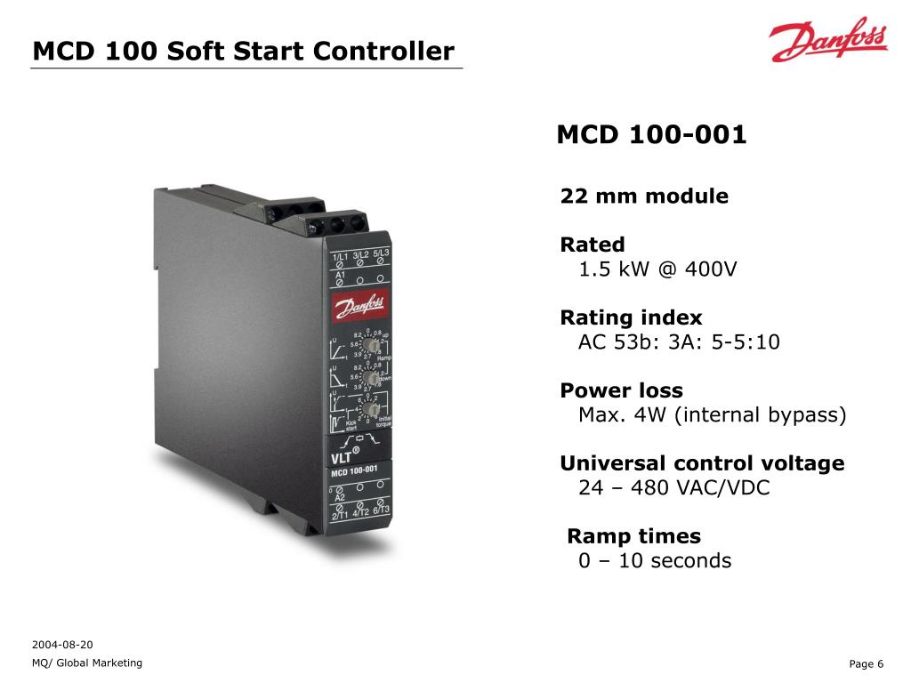 PPT - VLT Soft Start Controller MCD 100 PowerPoint Presentation, free  download - ID:1450847