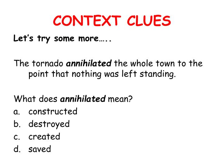 PPT - CONTEXT CLUES & MULTIPLE-MEANING WORDS PowerPoint Presentation ...