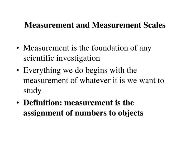measurement and measurement scales n.