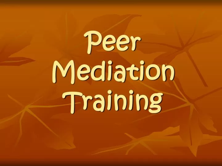 peer mediation training n.