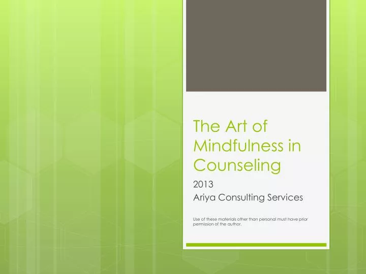 the art of mindfulness in counseling n.