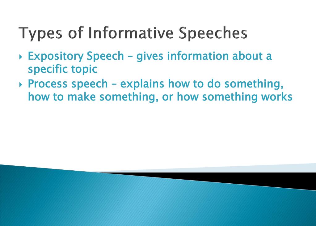 five major kinds of informative speeches