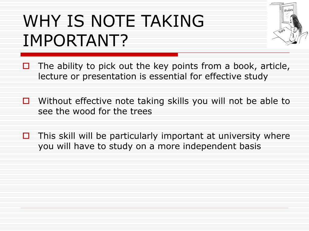 PPT STUDY SKILLS NOTE TAKING PowerPoint Presentation Free Download 