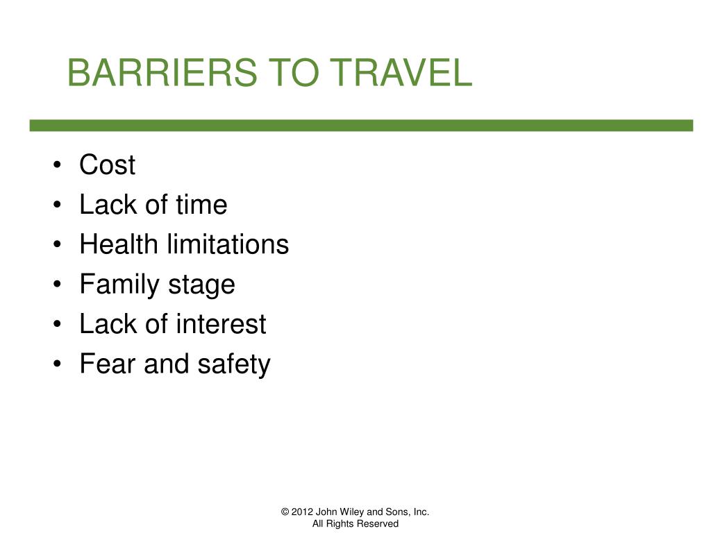 travel barriers in tourism