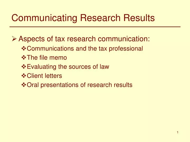 communicating results in research