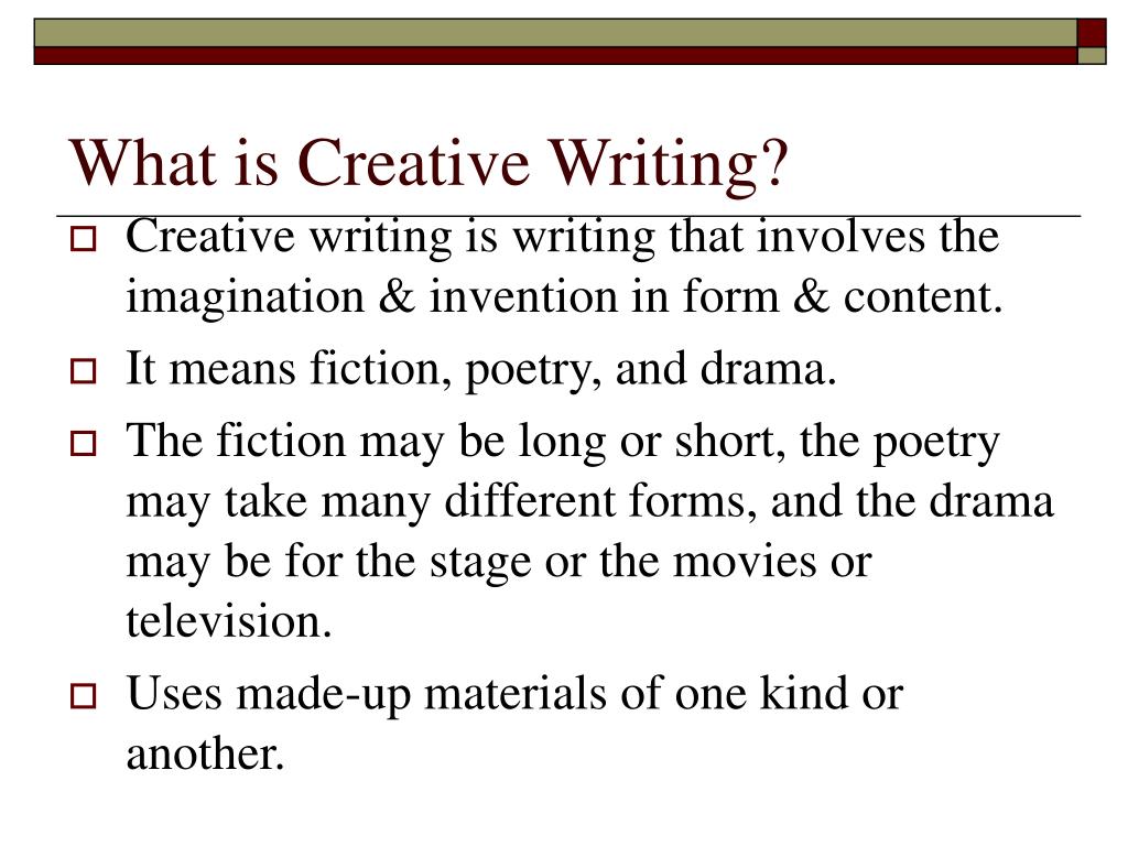 types of creative writing ppt