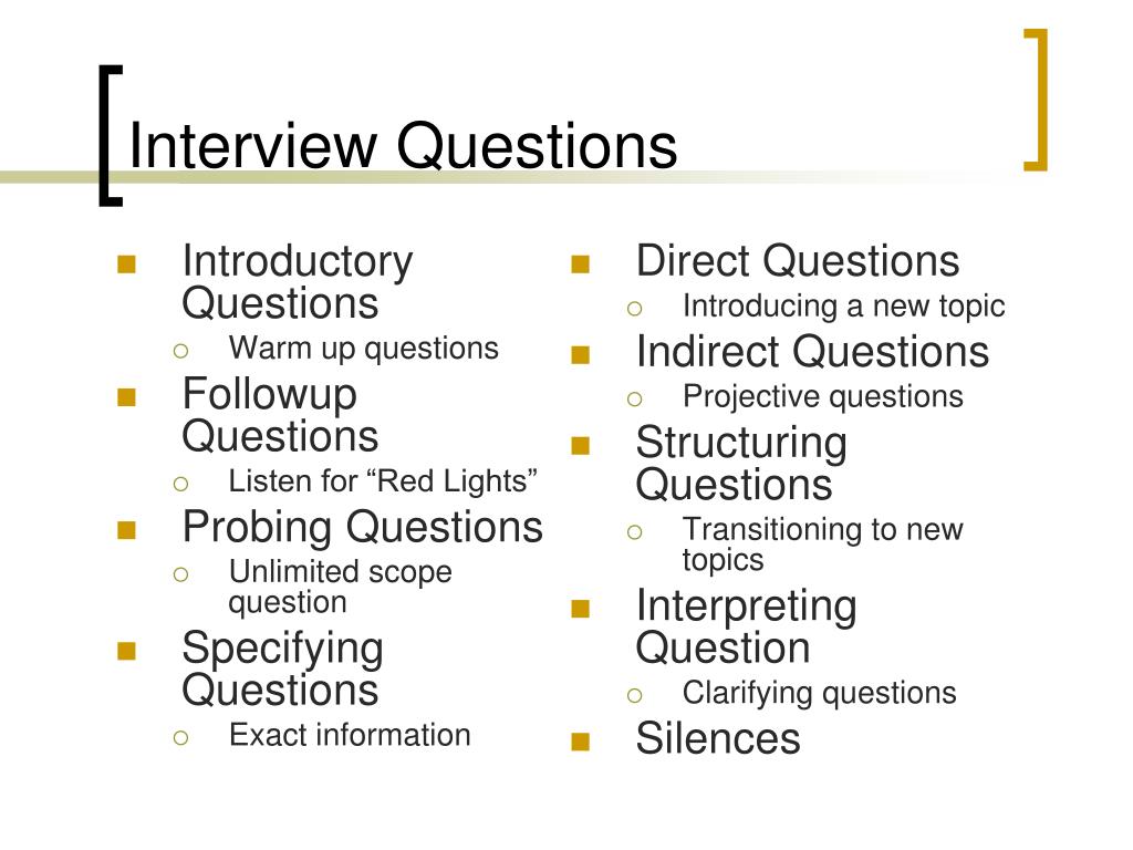 Question structure. Clarification questions. Types of Clarifying questions.. Surveys and Interviews. Ppt.