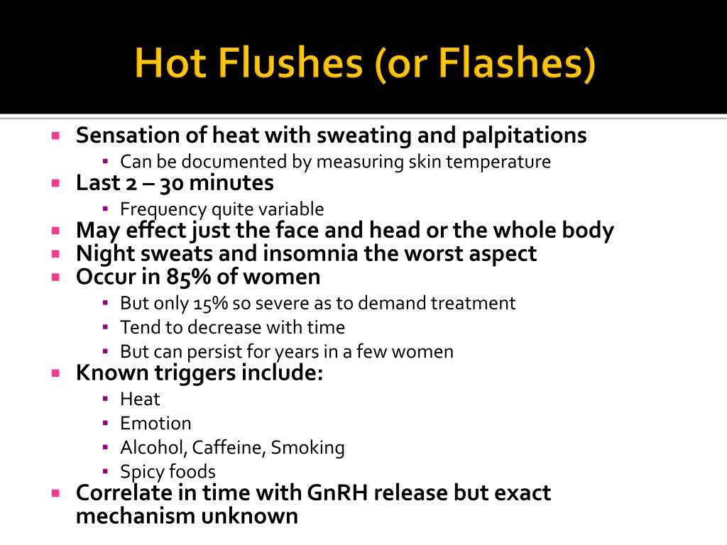hot flushes after eating