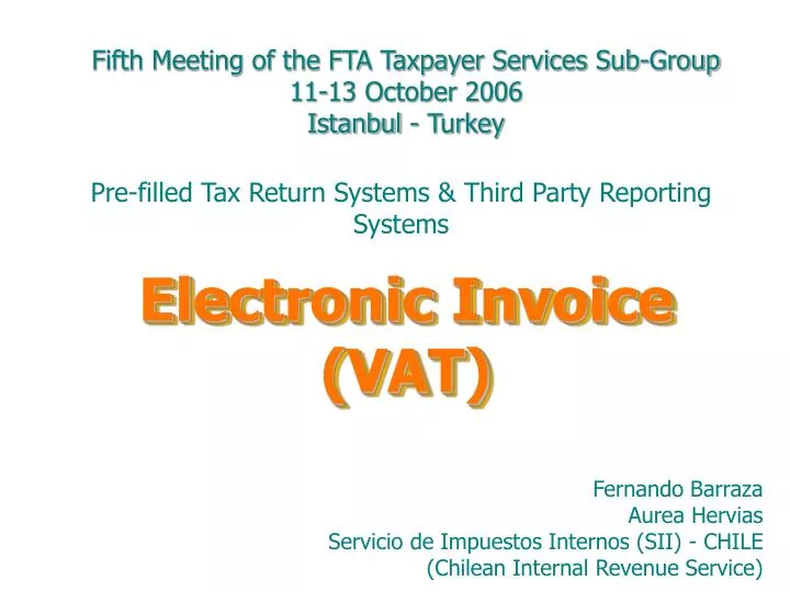 PPT Electronic Invoice (VAT) PowerPoint Presentation, free download
