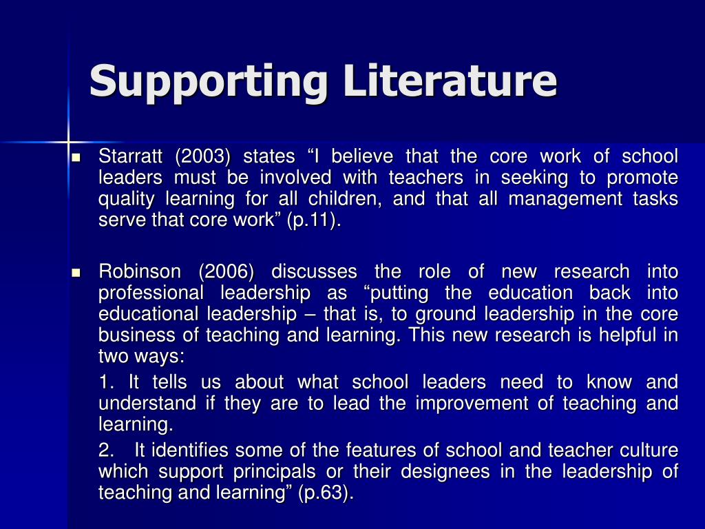 supporting literature in research