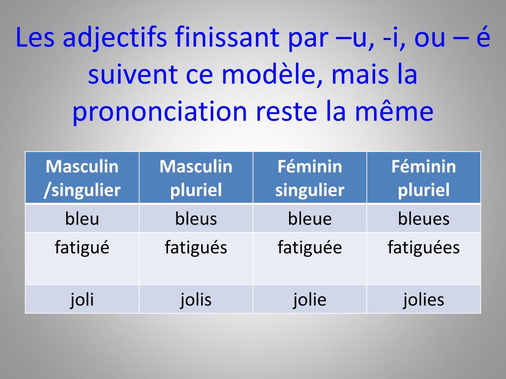 PPT LES ADJECTIFS PowerPoint Presentation, free download ID1454329