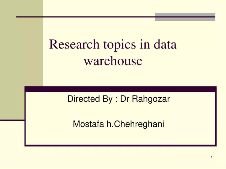 data warehouse research paper topics