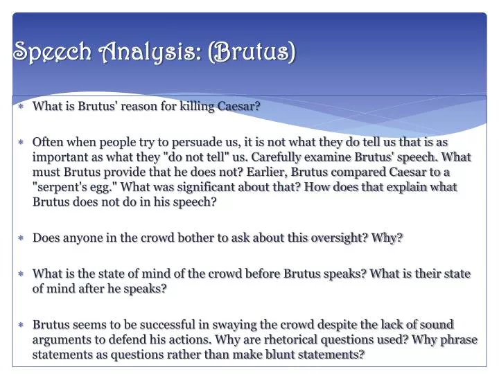 brutus speech analysis essay